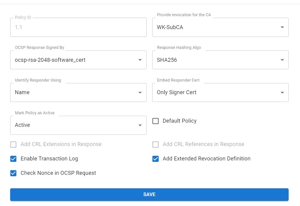 Khatim PKI Server v4.1 - OCSP Policy
