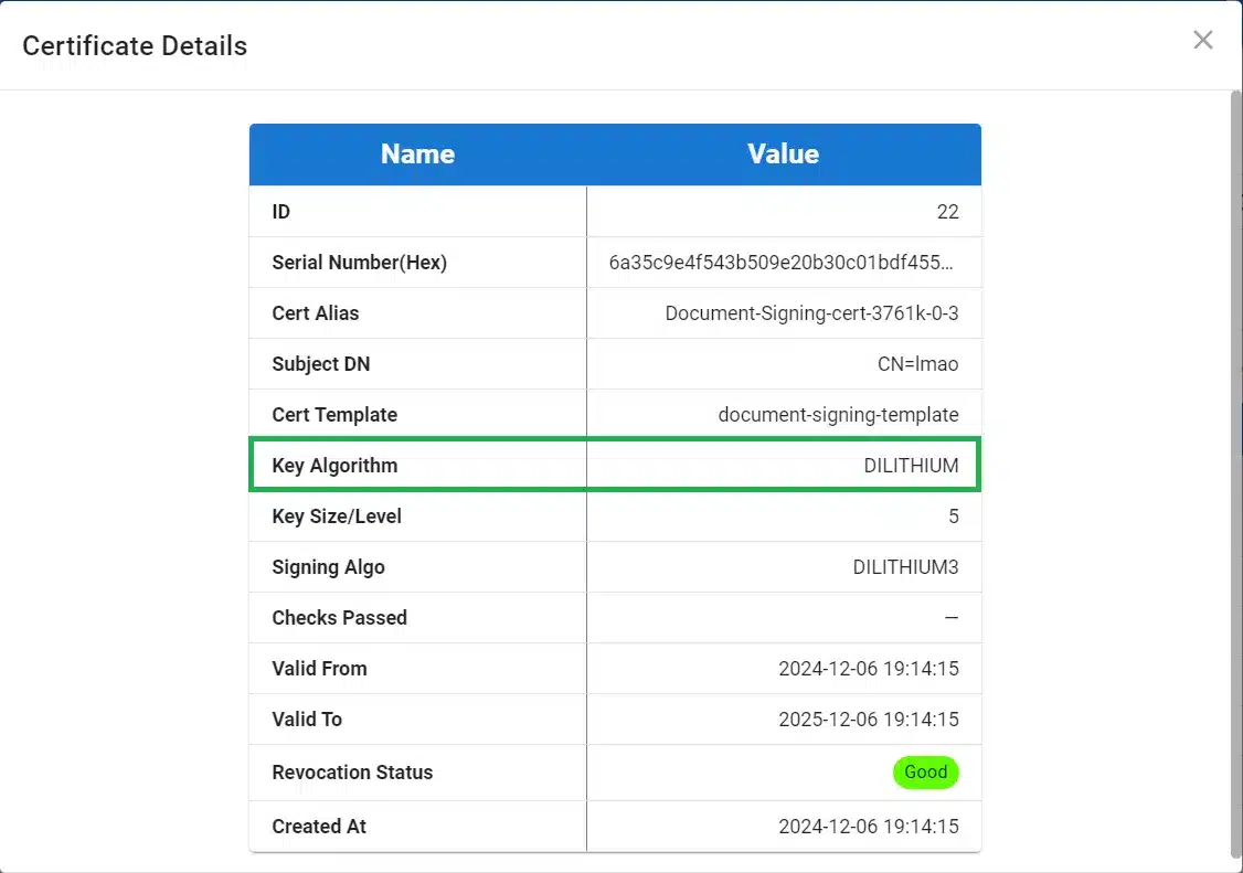 Khatim-PKI-Server-PQC-Issued-Certificate Khatim-PKI-Server-PQC-Issued-Certificate