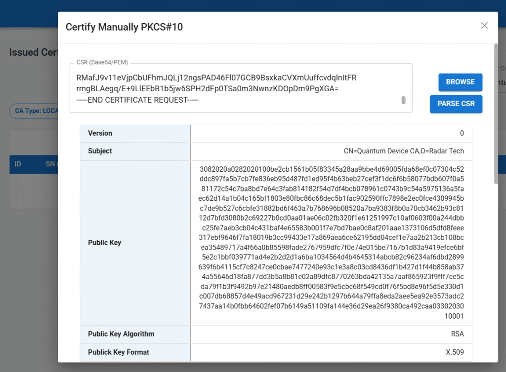 KPS - Issuing via CSR-18